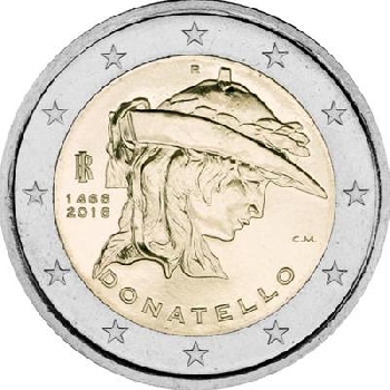2 euro sběratelské Itálie 2016 UNC Donatello