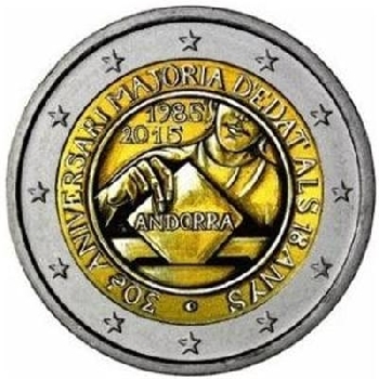 2 euro sběratelské Andora 2015 Plnoletost