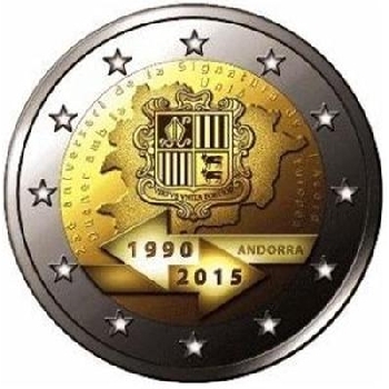 2 euro sběratelské Andora 2015 Celní unie