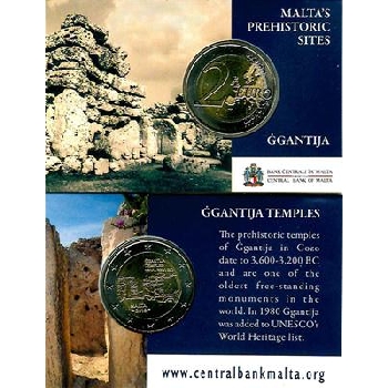 2 euro sběratelské Malta 2016 Ggantija karta