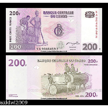 bankovka 200 Konžských franků
