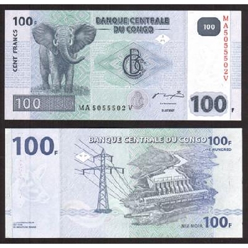 bankovka 100 Konžských franků