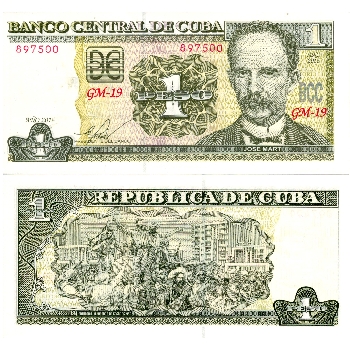 bankovka 1 Kubánské peso