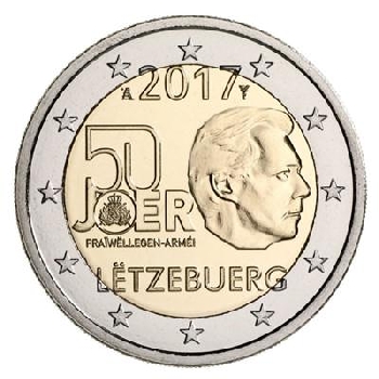 2 euro sběratelské Lucembursko 2017 Armáda UNC