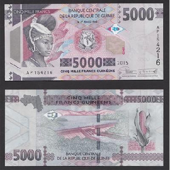 bankovka 5000 Guinejských franků 2015