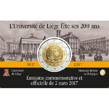 2 euro sběratelské Belgie 2017 Univerzita v Lutychu FR