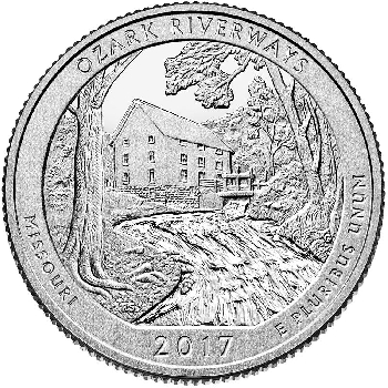 Quarter 25 cent 2017 S Ozark Riverways