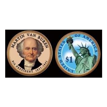 USA 1 dolar 2008 Martin Van Buren COLOR
