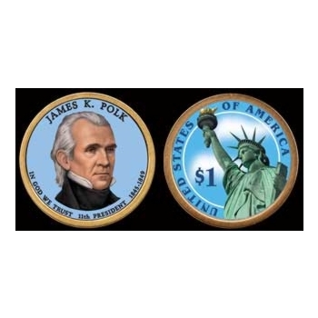 USA 1 dolar 2009 James K Polk COLOR