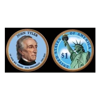 USA 1 dolar 2009 John Tyler COLOR