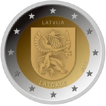 2 euro sběratelské Lotyšsko 2017 Latgale UNC