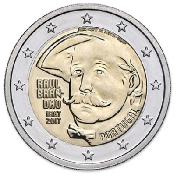 2 euro sběratelské Portugalsko 2017 Brandão UNC