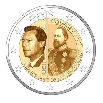 2 euro sběratelské Lucembursko 2017 Vilém III UNC