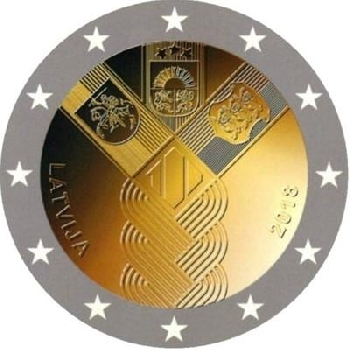 2 euro sběratelské Lotyšsko 2018 Nezávislost UNC