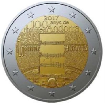 2 euro sběratelské Andora 2017 hymna BU