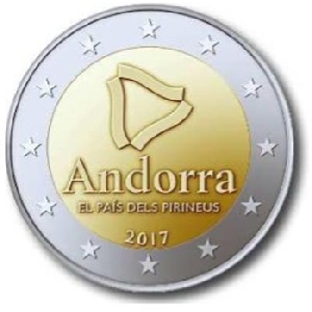 2 euro sběratelské Andora 2017 Pyreneje BU