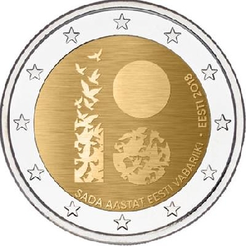 2 euro sběratelské Estonsko 2018 Nezávislost Motiv 2 UNC