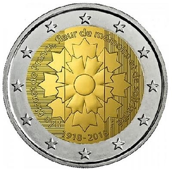 2 euro sběratelské Francie 2018 Chrpa UNC