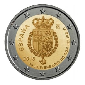 2 euro sběratelské Španělsko 2018 Filip VI UNC