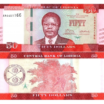 Bankovka 50 liberijských dolarů