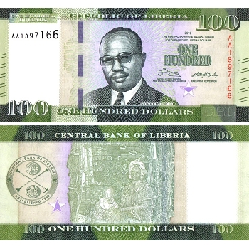 Bankovka 100 liberijských dolarů