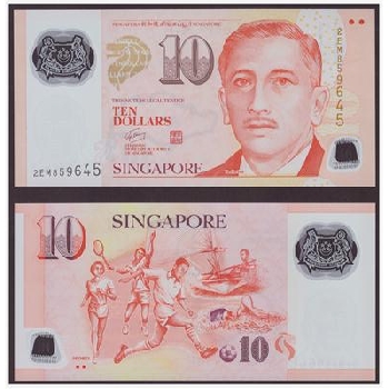 Bankovka 10 singapurských dolarů