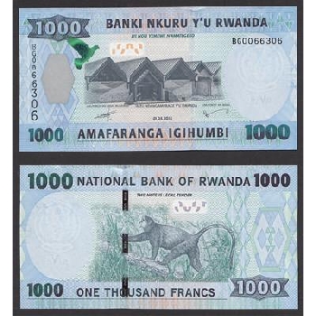 bankovka 1000 rwandských franků