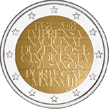 2 euro sběratelské Portugalsko 2018 Mincovna UNC 