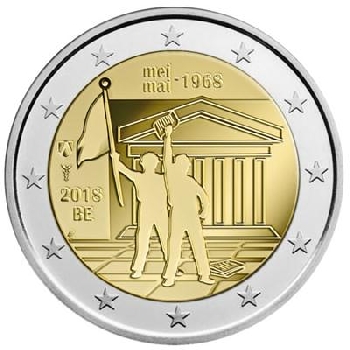 2 euro sběratelské Belgie 2018 Květen 1968 UNC