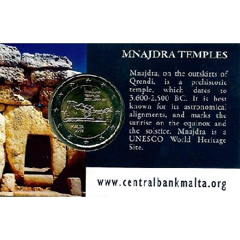 2 euro sběratelské Malta 2018 Mnajdra BU karta