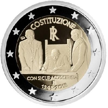 2 euro sběratelské Itálie 2018 Ústava UNC