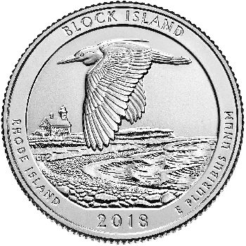 Quarter 25 cent 2018 S Block Island