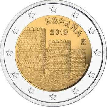 2 euro sběratelské Španělsko 2019 Ávila UNC