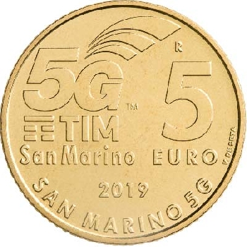 5 euro San Marino 2019 5G TIM UNC