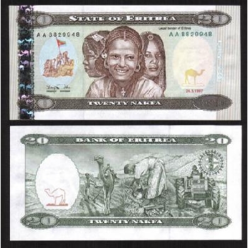 bankovka 20 Eritrejských nakf