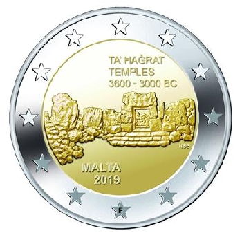 2 euro sběratelské Malta 2019 Hagrat UNC