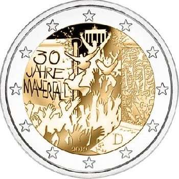 2 euro sběratelské Německo 2019 Zeď 1ks UNC