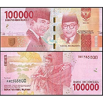bankovka 100 000 rupií 2016