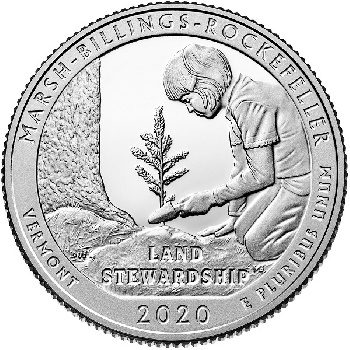 Quarter 25 cent 2020 S Marsh Billings Rockefeller