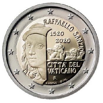 2 euro sběratelské Vatikán 2020 Rafael UNC