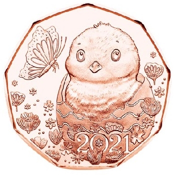 5 euro Rakousko 2021 Velikonoce