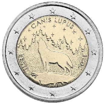 2 euro sběratelské Estonsko 2021 Vlk UNC