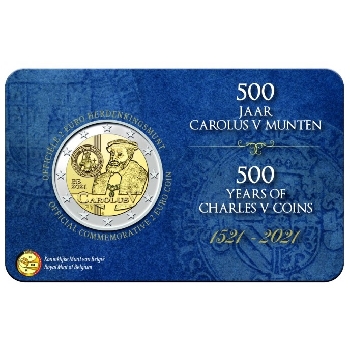 2 euro sběratelské Belgie 2021 Carolus V UNC