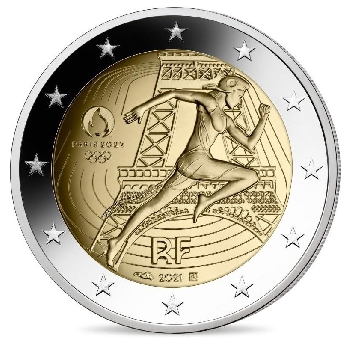 2 euro sběratelské Francie 2021 Olympiáda UNC