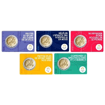 2 euro sběratelské Francie 2021 Olympiáda 5 Ks