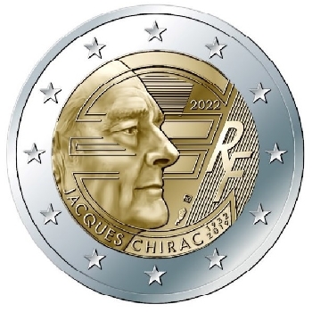 2 euro sběratelské Francie 2022 Chirac UNC