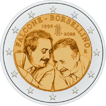 2 euro sběratelské Itálie 2022 Falcone a Borsellino UNC