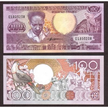 bankovka 100 surinamských guldenů
