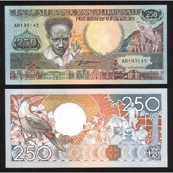bankovka 250 surinamských guldenů