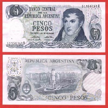 bankovka 5 pesos 1974